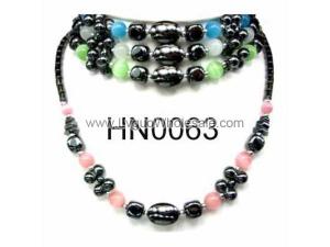 Colored Opal Beads Hematite Beads Stone Chain Choker Fashion Women Necklace